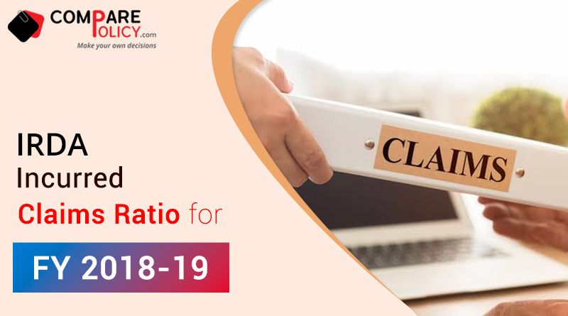 IRDA incurred claim ratio for year 2018-19